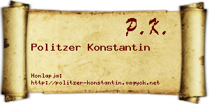 Politzer Konstantin névjegykártya